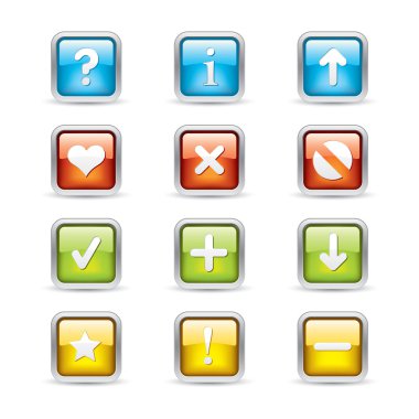 Navigation Square Button Icons clipart