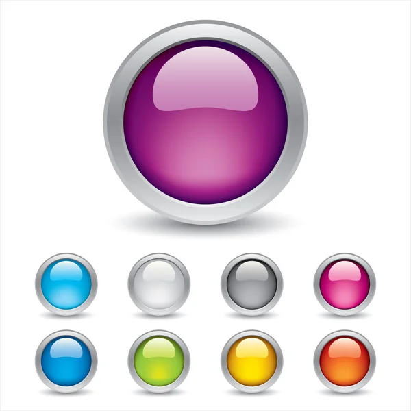 Colored 3d Buttons — Stock Vector
