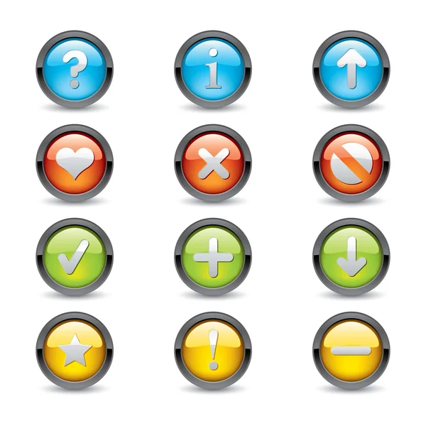 Stock vector Circle Button Set in Diferent Colors