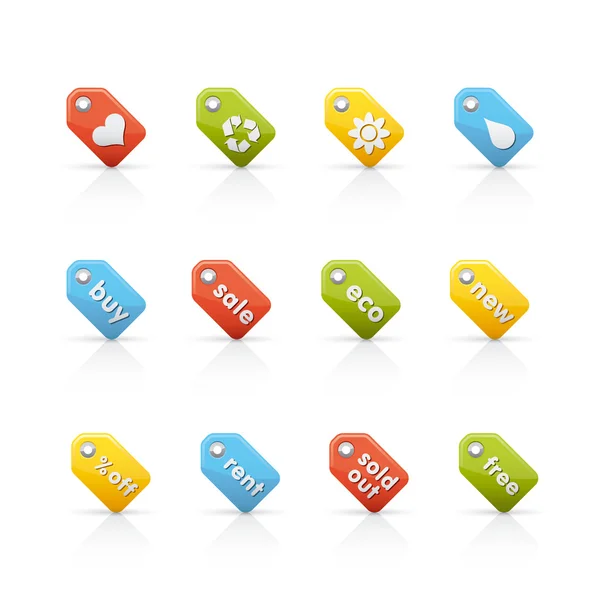 Set di icone - Tag colorati — Foto Stock