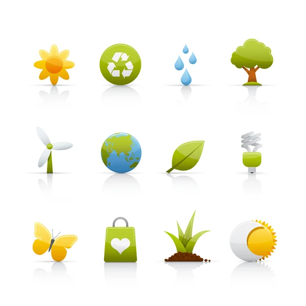 Conjunto de ícones - Ecologia — Fotografia de Stock