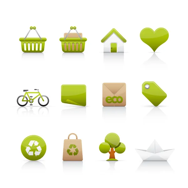 Conjunto de ícones - Ecologia — Fotografia de Stock