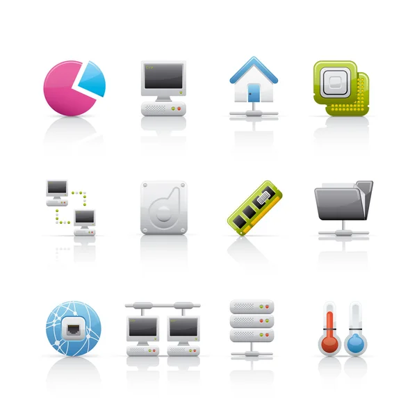 Conjunto de ícones - Hardware e conexões — Fotografia de Stock
