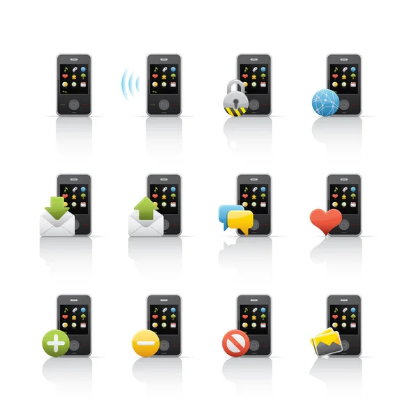 Conjunto de ícones - Comunicações móveis — Fotografia de Stock