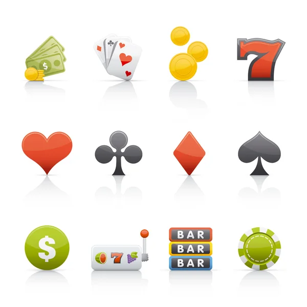 Ikonuppsättning - Casino & Gambling — Stockfoto