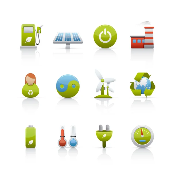 Conjunto de ícones - Conservação ambiental — Fotografia de Stock