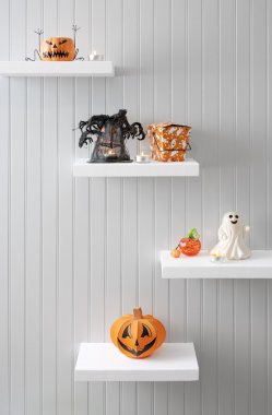 Halloween Decorations on Display clipart