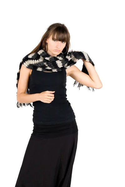 Flicka i varm halsduk — Stockfoto
