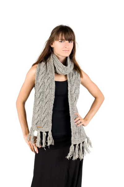 Meisje in warme sjaal — Stockfoto