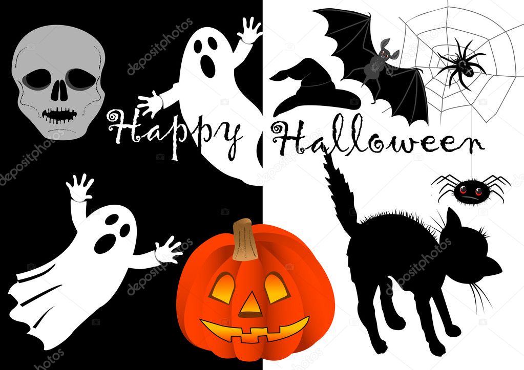 Halloween set icons. vector.