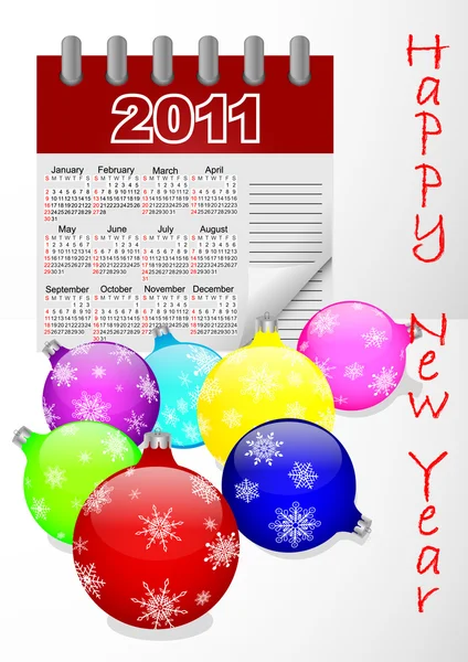 Pictogram kalender voor het jaar 2011. vector. — Stockvector