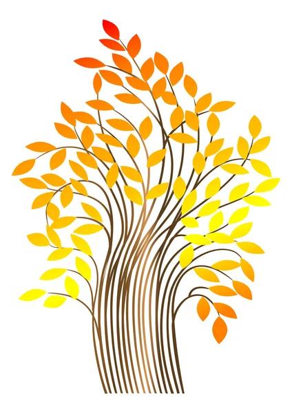 Árbol de otoño. vector — Vector de stock