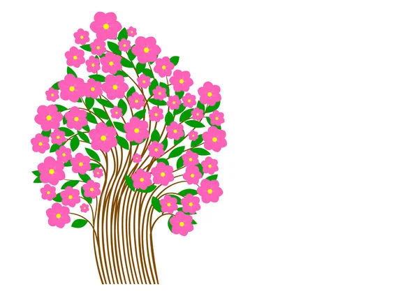 Çiçekli ağaç. vektör — Stok Vektör