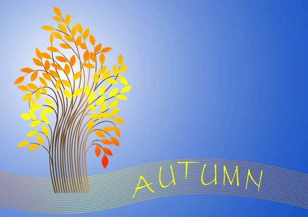 Autumn tree. vector. — Stock Vector