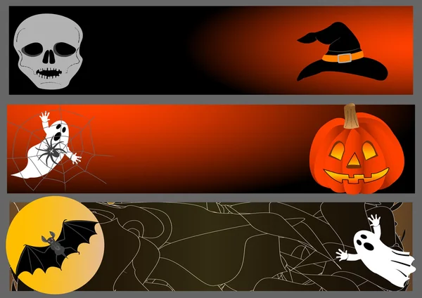 Banners de Halloween. Ilustración vectorial . — Archivo Imágenes Vectoriales