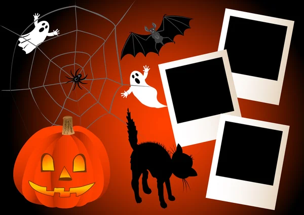 Halloween con marcos de fotos. vector . — Archivo Imágenes Vectoriales