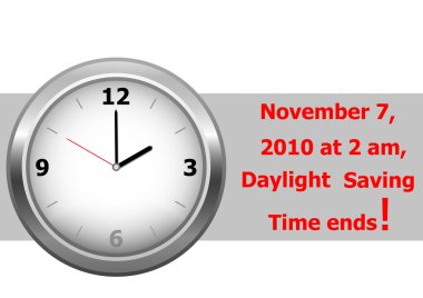 Daylight saving time ends. vector. clipart