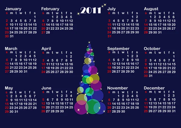 Classic calendar template for 2011. vector 10eps. — Stock Vector