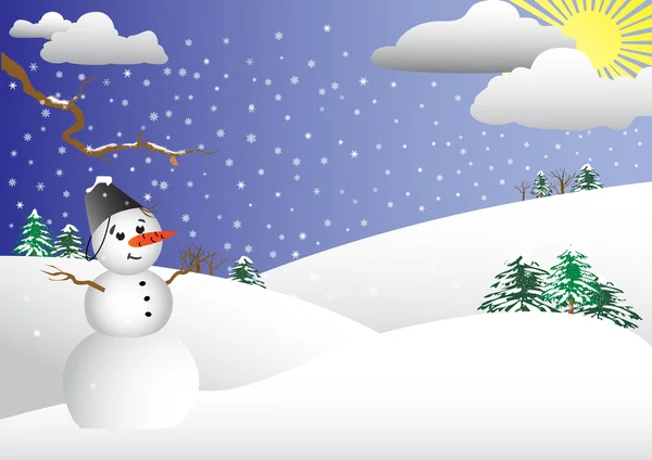 Щасливий сніговик. Векторні ілюстрації. — стоковий вектор