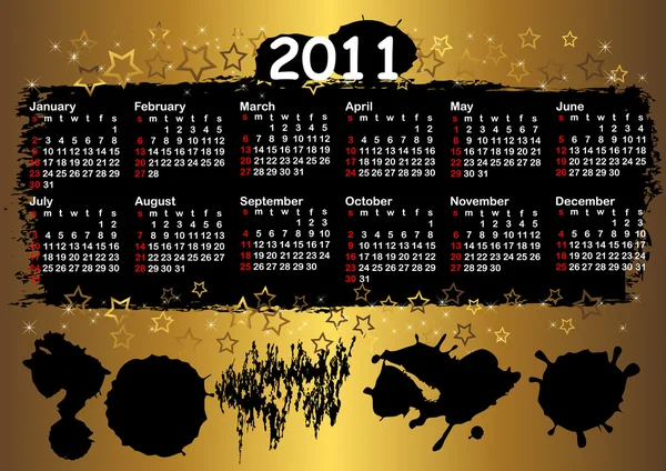 Calendário para o ano 2011. vector . —  Vetores de Stock