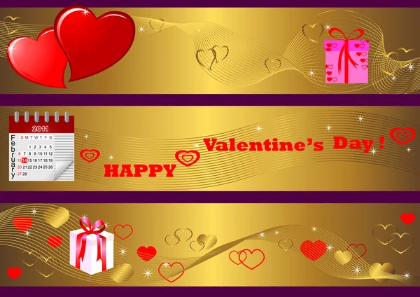 Набір Банерів День Святого Валентина Вектор — стоковий вектор