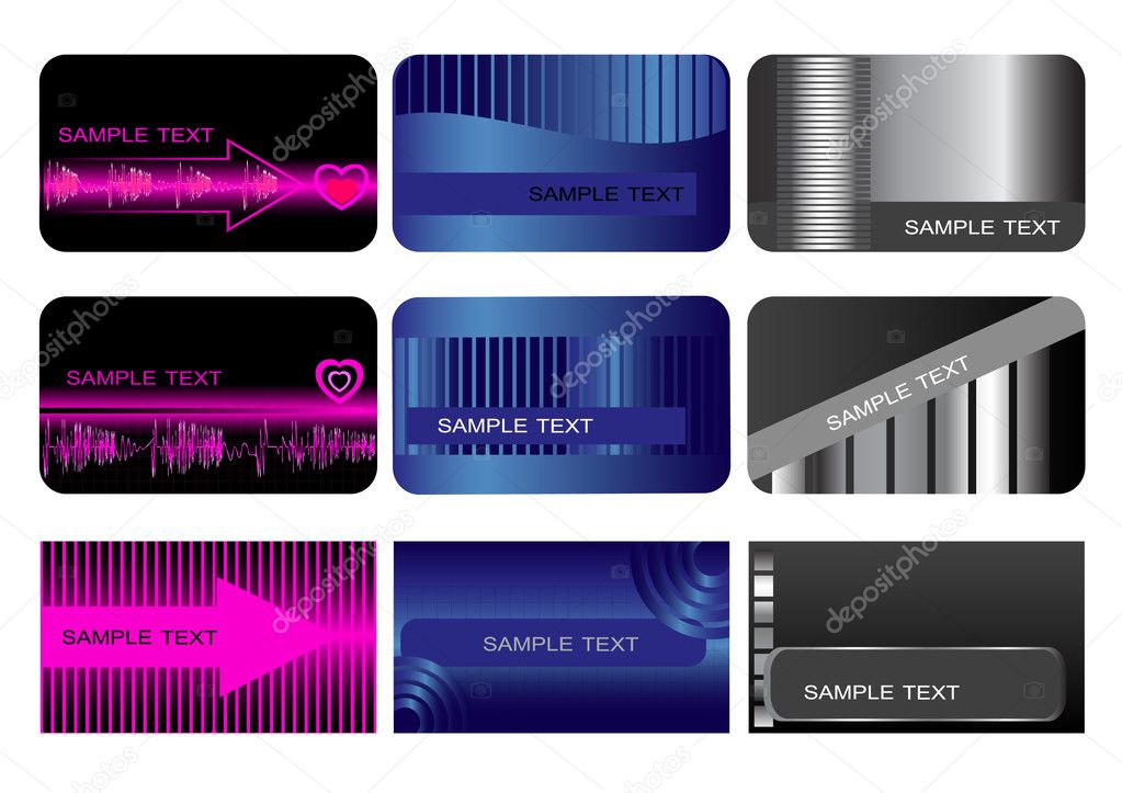 Set of Business cards. Gift cards. vector.