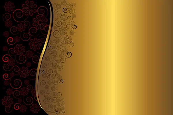 黄金の花の背景 ベクトル イラスト — ストックベクタ