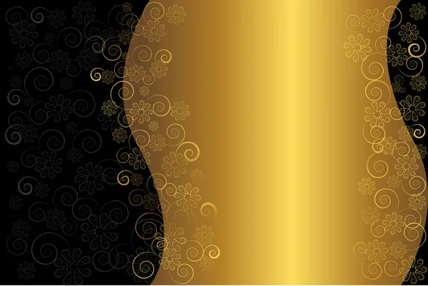 Золотой Баннер Цветочном Фоне Вектор — стоковый вектор