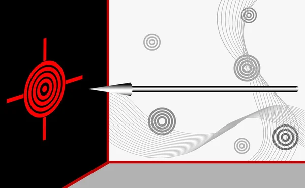 Cible Rouge Avec Flèche Illustration Vectorielle — Image vectorielle