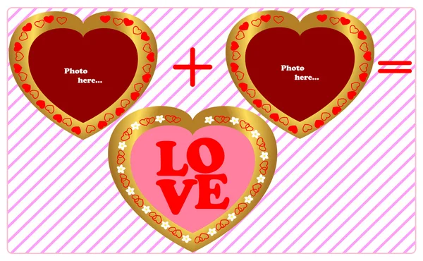 Τρεις Πλαίσιο Μορφή Της Καρδιάς Έννοια Αγάπης Διάνυσμα — Διανυσματικό Αρχείο