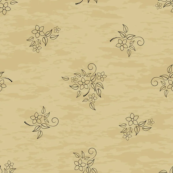用鲜花 Grunge 背景上的无缝模式 — 图库矢量图片