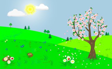 Spring landscape. clipart