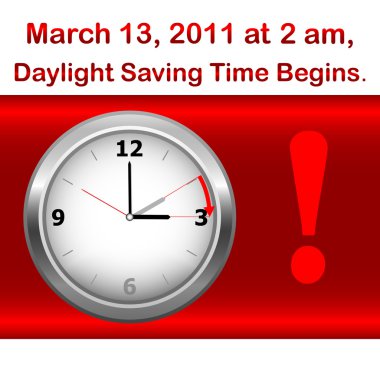 Daylight saving time begins. clipart