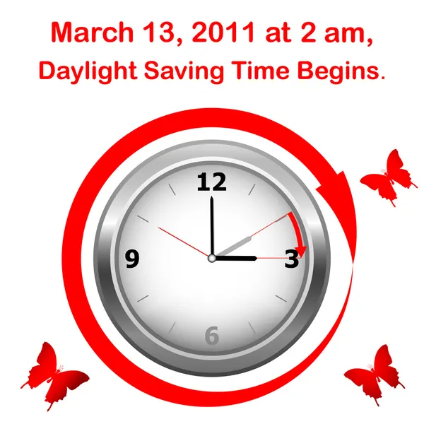 Daylight saving time begins. — Stock Vector