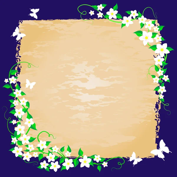 Grunge floral banner. — Stock Vector