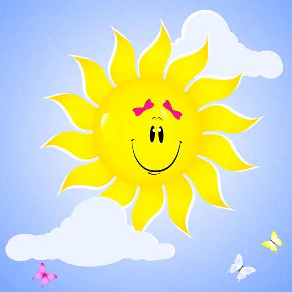 Soleil souriant . — Image vectorielle