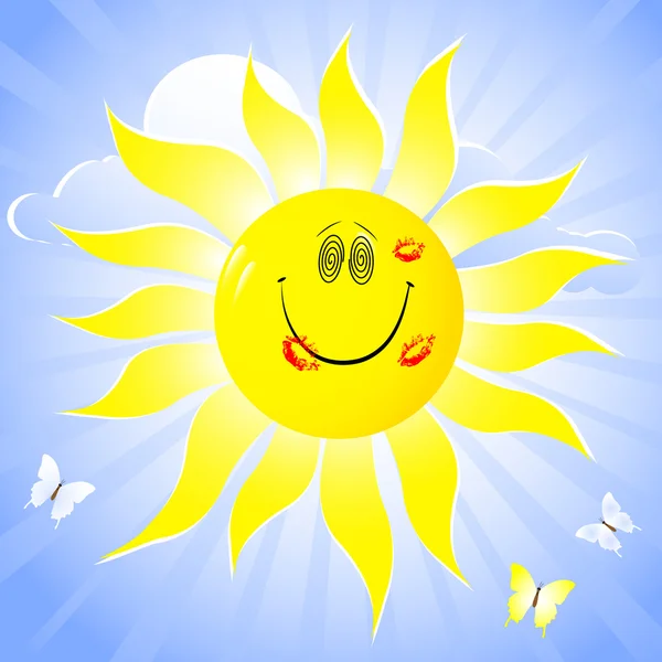 Lächelnde Sonne. — Stockvektor