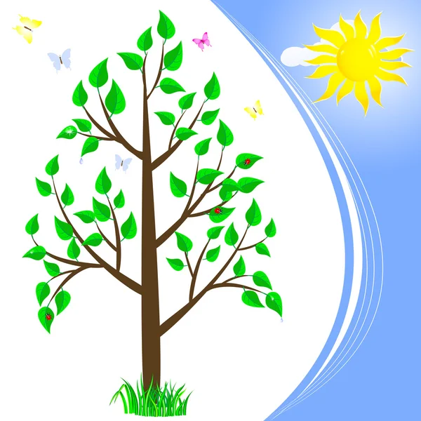 Jarní strom. — Stockový vektor