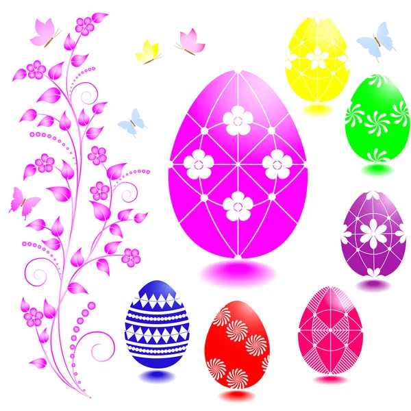 Set di uova di Pasqua. — Vettoriale Stock