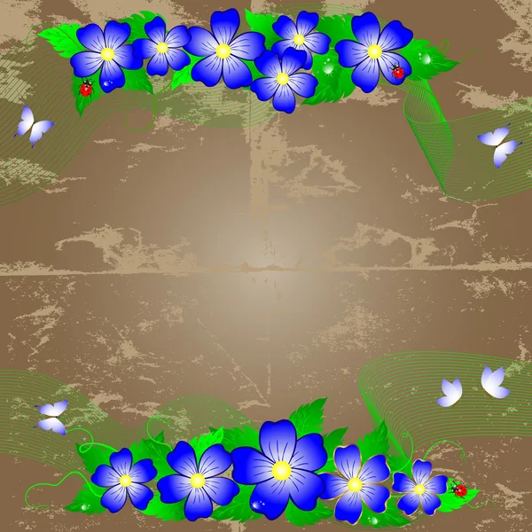 Grunge fond floral. — Image vectorielle