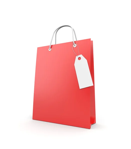 Shopping bag with label — Stock Photo, Image