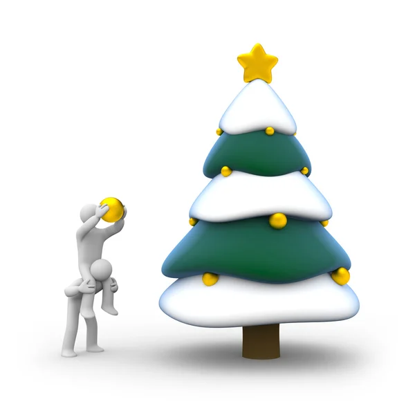 Zdobí vánoční strom — Stock fotografie