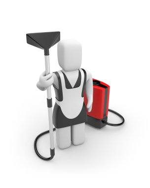 Maid with vacuum cleaner clipart