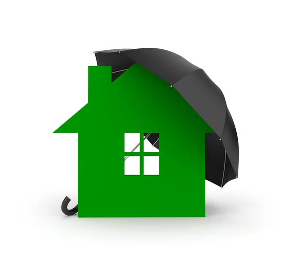 Stock image Umbrella and house symbol. You property in safety