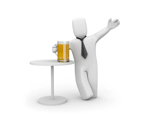 Επιχειρηματίας χαλαρωτικό. πίνουν μπίρα — Φωτογραφία Αρχείου