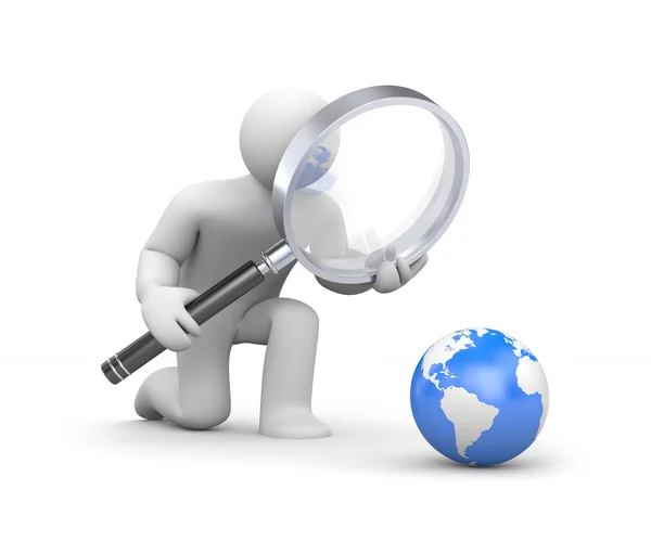 The person examines globe — Stock Photo, Image