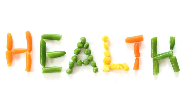 Word egészség zöldség — Stock Fotó