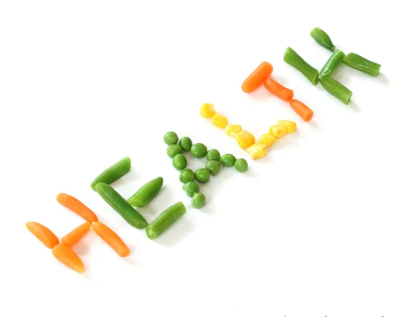 Slovo zdraví zelenina — Stock fotografie