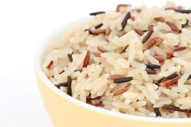 çeşitli türde pişmiş pirinç kase detay