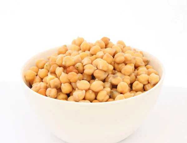 Close View Cooked Chickpea Bowl White Background — Stock Photo, Image